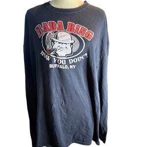 Port Company Bada Bing "How You Doin?" Buffalo NY Long Sleeve Tee, Black, 2XL